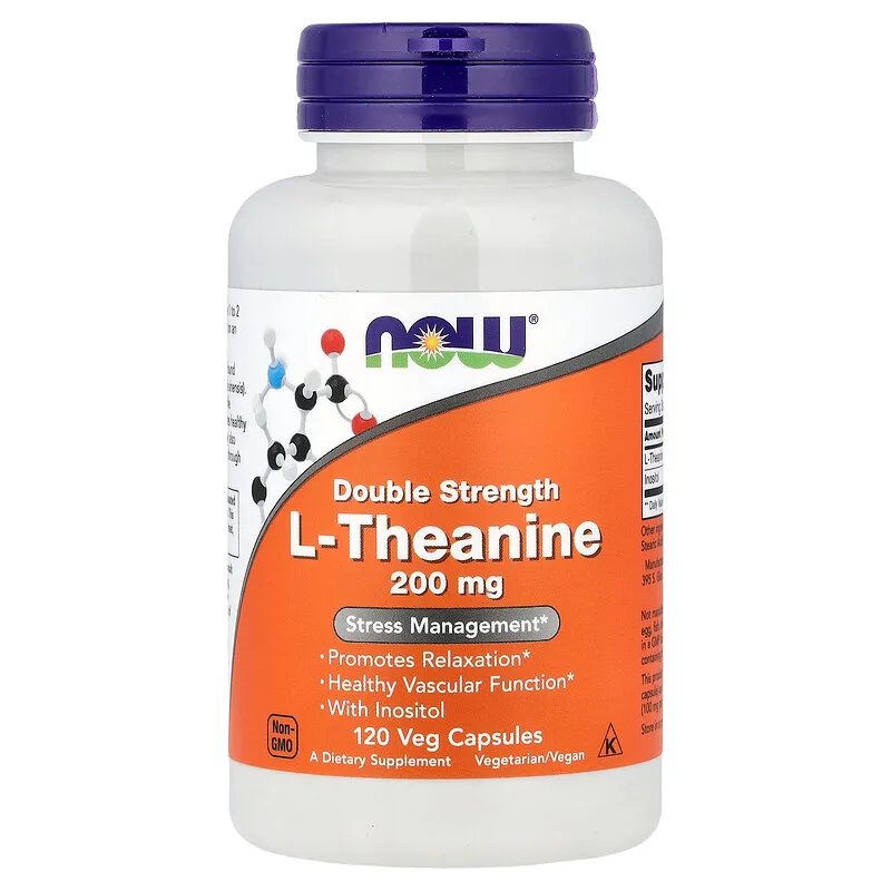 NOW Foods L-テアニン 200mg 120カプセルの商品画像