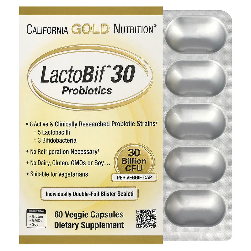 California Gold Nutrition LactoBif 30 プロバイオティクス 300億CFU 60粒の商品画像